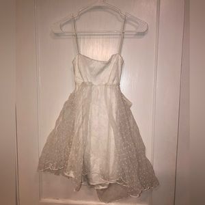 Polka dot baby doll dress in white